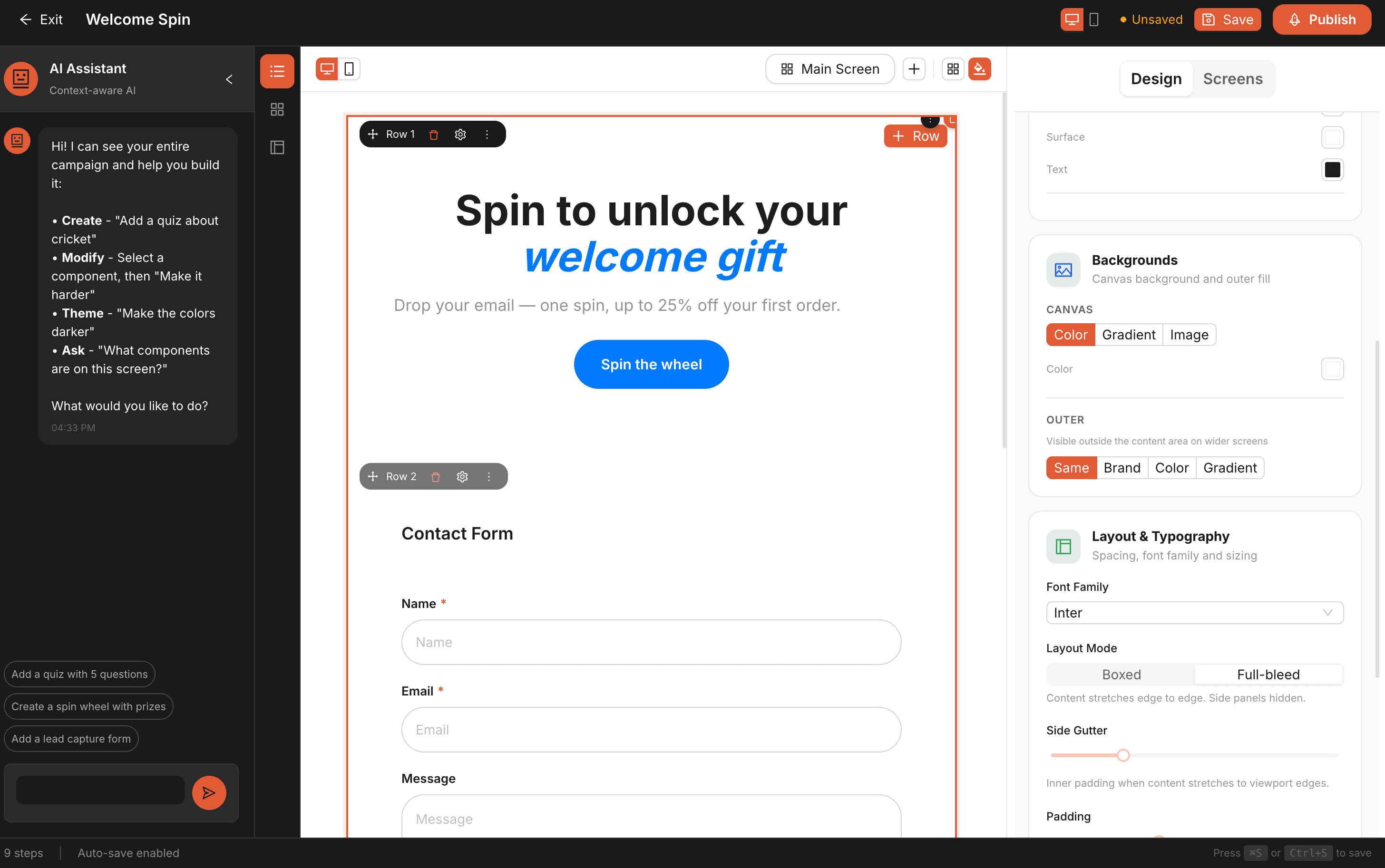 Bricqs visual builder