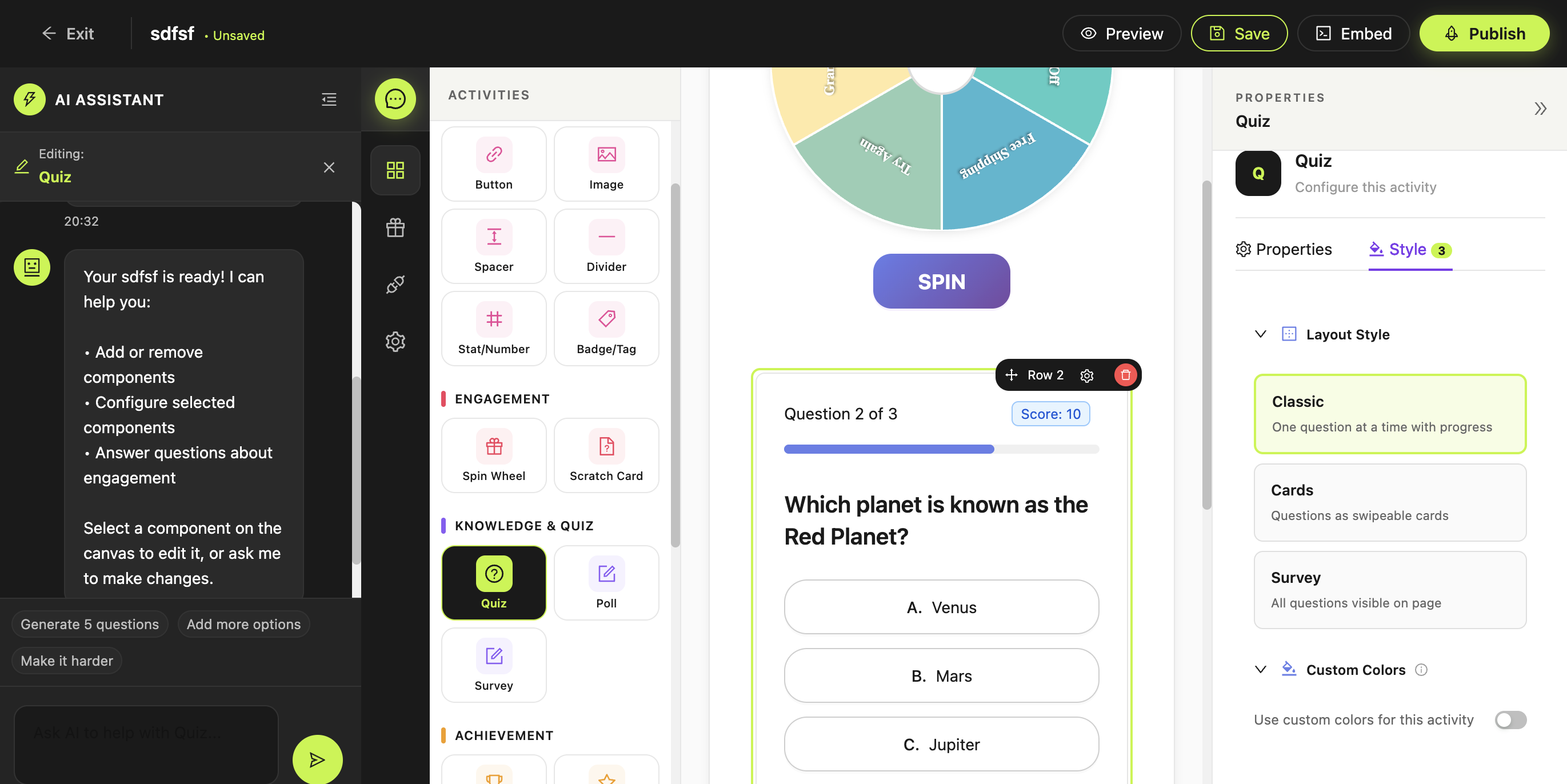Bricqs engagement builder